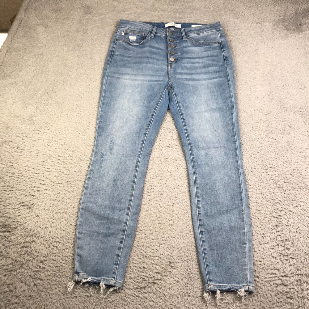 Judy Blue Jeans Womens 11/30 (31x27) Button Fly Light Wash High Rise Skinny